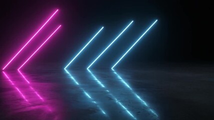 Geometric shapes and a glowing neon effect - Powered by Adobe