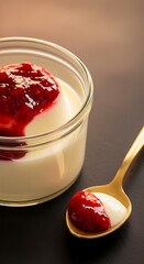 Yogurt parfait with red berry jam recipe dessert breakfast food photography delicious treat