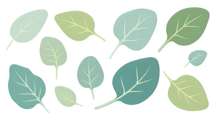 Fototapeta premium Pastel Spinach Leaves Seamless Pattern A delicate array of organic spinach leaves in a refreshing pastel color palette for your design needs