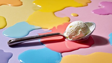 Spilled ice cream melting under sunlight — humor in imperfection