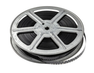 Obraz premium Vintage film reel evoking nostalgia and classic cinema memories for filmmakers and movie enthusiasts
