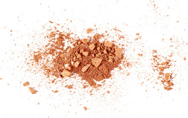 Face powder makeup isolated on white background, top view