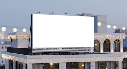 Blank Billboard Mockup on Rooftop