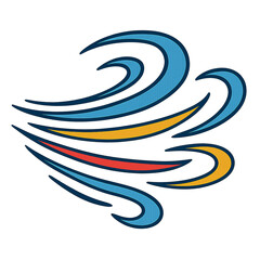 Obraz premium Curved flowing shapes forming dynamic swirling abstract graphic with smooth movement