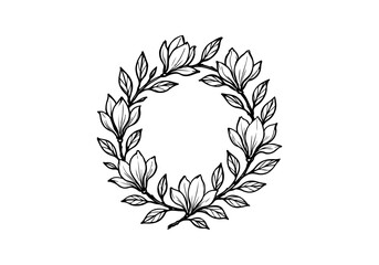 Magnolia blossom hand drawn simple sketch vector illustration © Shutoda