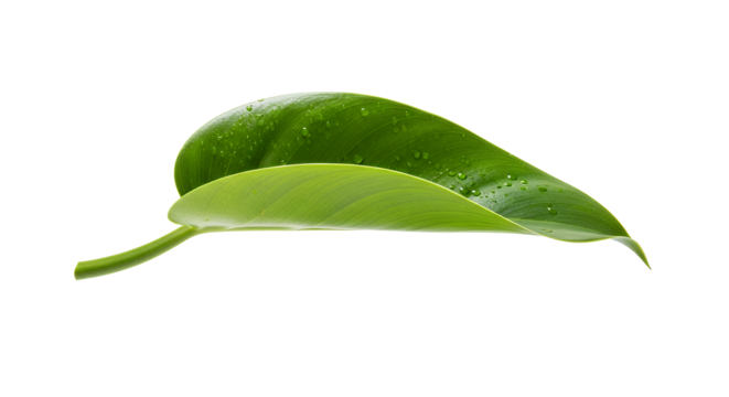 Fresh green leaf isolated on a white background, perfect for nature and botanical concepts