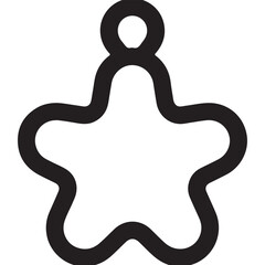 Fototapeta premium Simple outline of a star shaped charm with a loop
