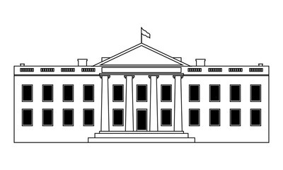 White House, The residence of the president of the United States of America line art vector icon. Suitable for apps and websites