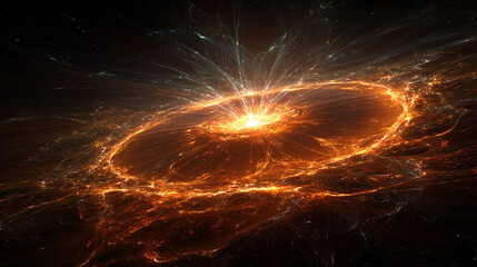 Vibrant energy particles exploding outward in a dynamic display of light and motion representing power force creativity and cosmic phenomena in an abstract futuristic scientific visualization