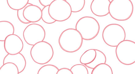 Abstract Illustration of Pink Outlined Circles, a Geometric Design Element with a Pattern