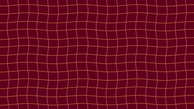 バレンタイン背景 波打つ格子パターン｜韓国風, グリッド, 幾何学模様, ストライプ, 波線, ピンク, 赤, チョコレート