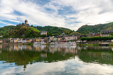 Fototapeta premium Stunning Summer View of Castle Cochem and Moselle River, Germany