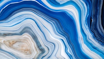 White Blue And Cyan Agate Structure Closeup
