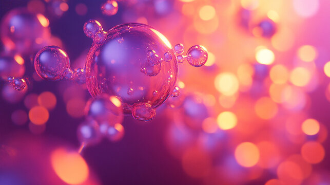 Abstract floating chemical compounds forming dynamic molecular structures vibrant colors representing scientific discovery innovation and the unseen forces of chemistry and nature