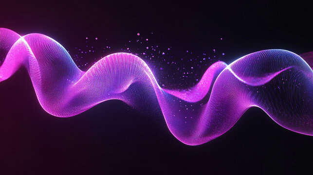 Abstract floating soundwave patterns in motion, glowing with energy, representing audio vibrations, music, frequency, and dynamic rhythm in a modern digital style.