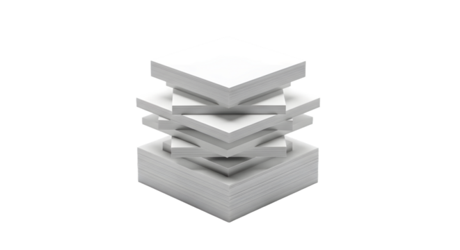 Stack of corner gypsum board isolated on transparent background for construction