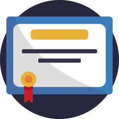 A certificate representing completion or achievement in a language course. © Ion