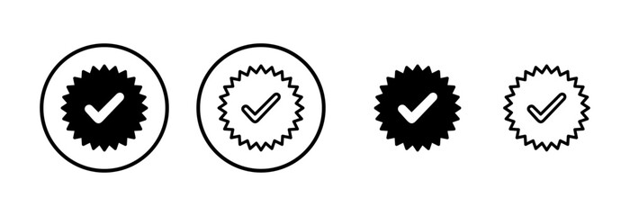 Approved icon logo design. Certified Medal Icon