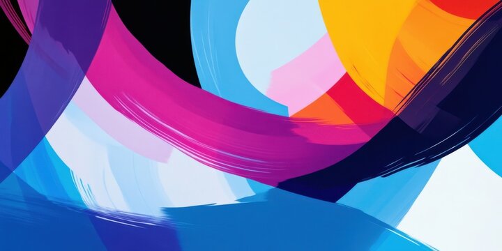 Abstract colorful curves and dynamic brush strokes create vibrant modern background suitable creative design project or artistic decor application.
