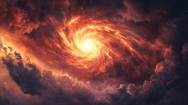 A swirling glowing cyclone of light, forming a dynamic vortex with radiant energy, smooth gradients, and a dramatic luminous spiral.