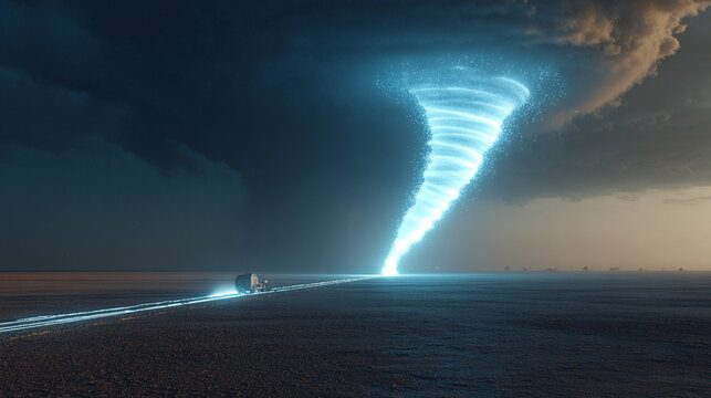 A swirling glowing cyclone of light, forming a dynamic vortex with radiant energy, smooth gradients, and a dramatic luminous spiral. - Powered by Adobe