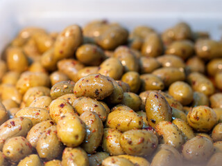 Mediterranean Spiced Green Olives in Brine