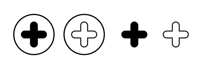 Plus icon logo design. Add plus sign and symbol