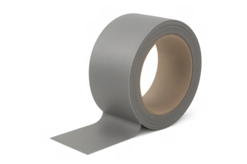 Duct tape roll in gray color creating a repair and fix concept, strong adhesive for home improvement and construction
