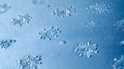 Obraz premium Snowflake Elegance: Capturing the intricate beauty of snowflakes dancing across a delicate surface, this close-up photograph encapsulates the serene magic of winter's embrace. 