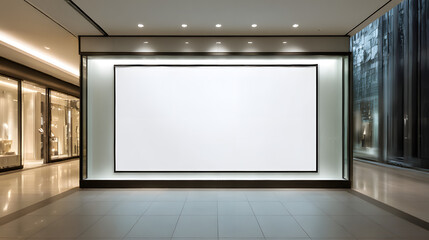 Blank Canvas: A minimalist scene, showcasing a large, empty display screen within a contemporary interior, ready to be filled with imagination.
