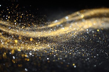 Smooth gold bokeh clusters on dark background, elegant festive abstract texture © Olexandr Tytarchuk