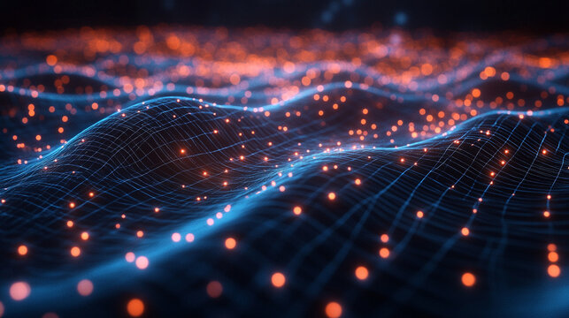 A hyperrealistic glowing digital network forming abstract creative ideas, symbolizing global connection, innovation, and the fusion of advanced technology with human imagination. - Powered by Adobe