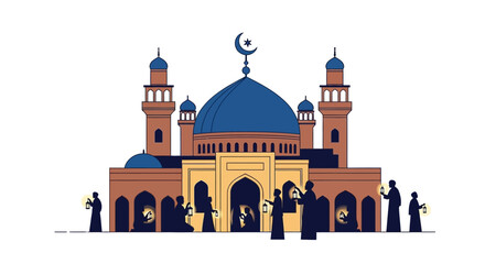 Mosque Illustration A Symbol of Faith and Community with Elegant Architecture