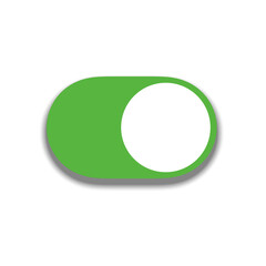 Green switch on button in transparent background 