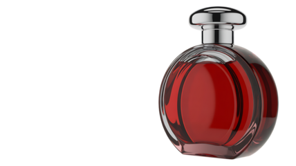 A elegant perfume bottle with red liquid. featuring perfume, bottle, fragrance. This image is ideal for use in various financial contexts. 
