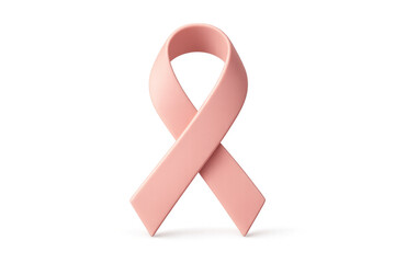 Pink ribbon symbolizing breast cancer awareness, support, and hope for women's health on transparent background