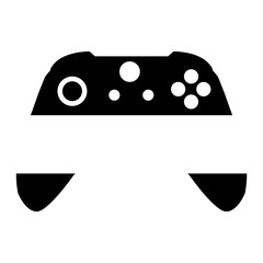 Black Video Game Controller Silhouette Icon for Gaming and Technology