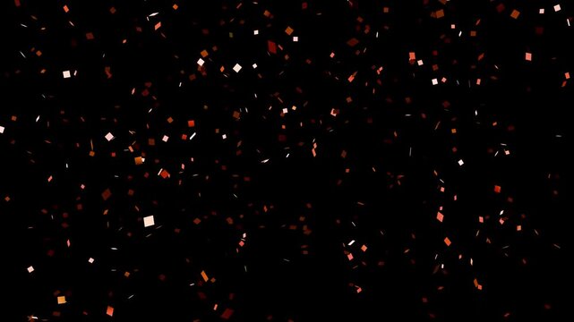 3D confetti explosion with transparent background. Celebration Party Burst Effect. Confetti Particles failing with luma Matte Channel. 4k stock video.