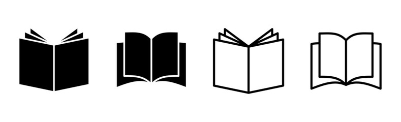 Book icon set. open book icon vector. ebook icon