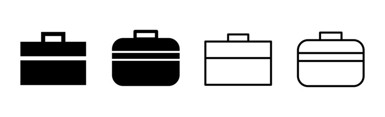 Briefcase icon set. suitcase icon. luggage symbol.