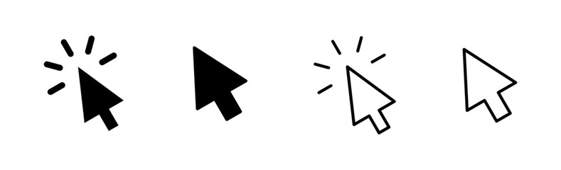 Click icon set. pointer arrow icon. cursor icon vector