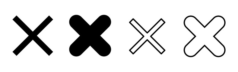 Close icon set. Delete icon vector. cross sign