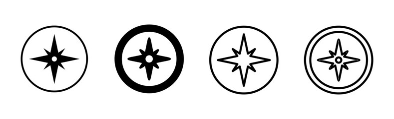 Compass icon set. arrow compass icon vector
