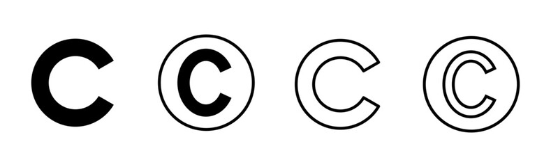Copyright icon set. copyright symbols