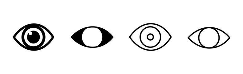 Eye icon set. Eye vector icon. Look and Vision icon.
