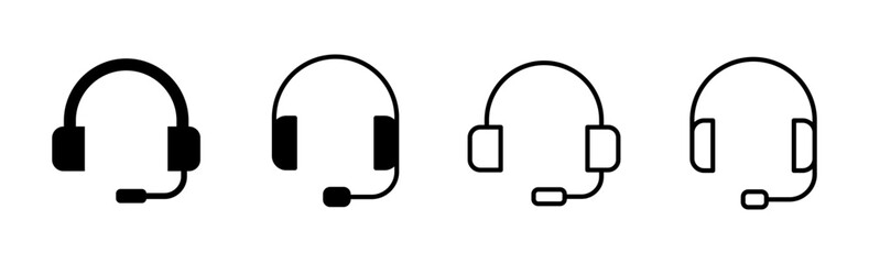 Headphone icon set. Headvector icon symbols