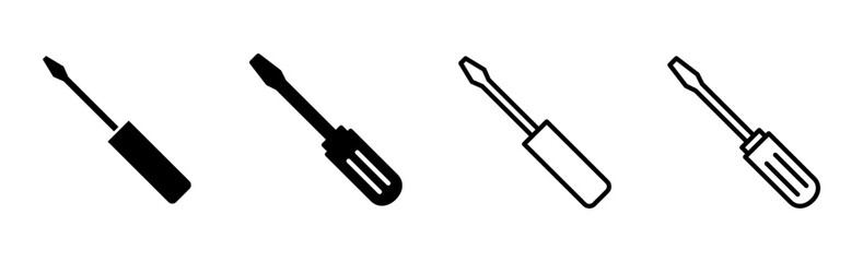 Screwdriver icon set. tools icon vector