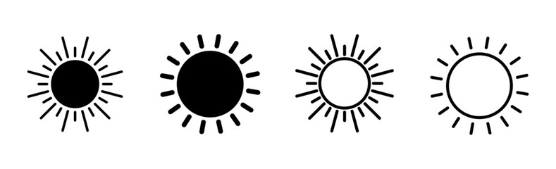 Sun icon set. Brightness Icon vector