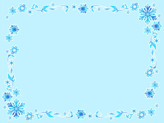 Fototapeta premium シンプルで美しい雪もようのフレーム型テンプレート