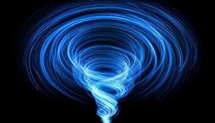A Swirling Blue Tornado Or Vortex Made Of Light Streaks Isolated On A Transparent Background Representing Energy